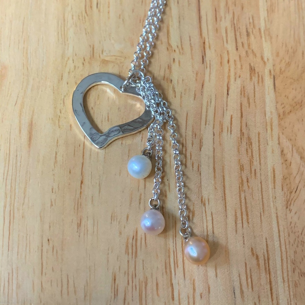 Three of Hearts Necklace Vantel Pearls Retired